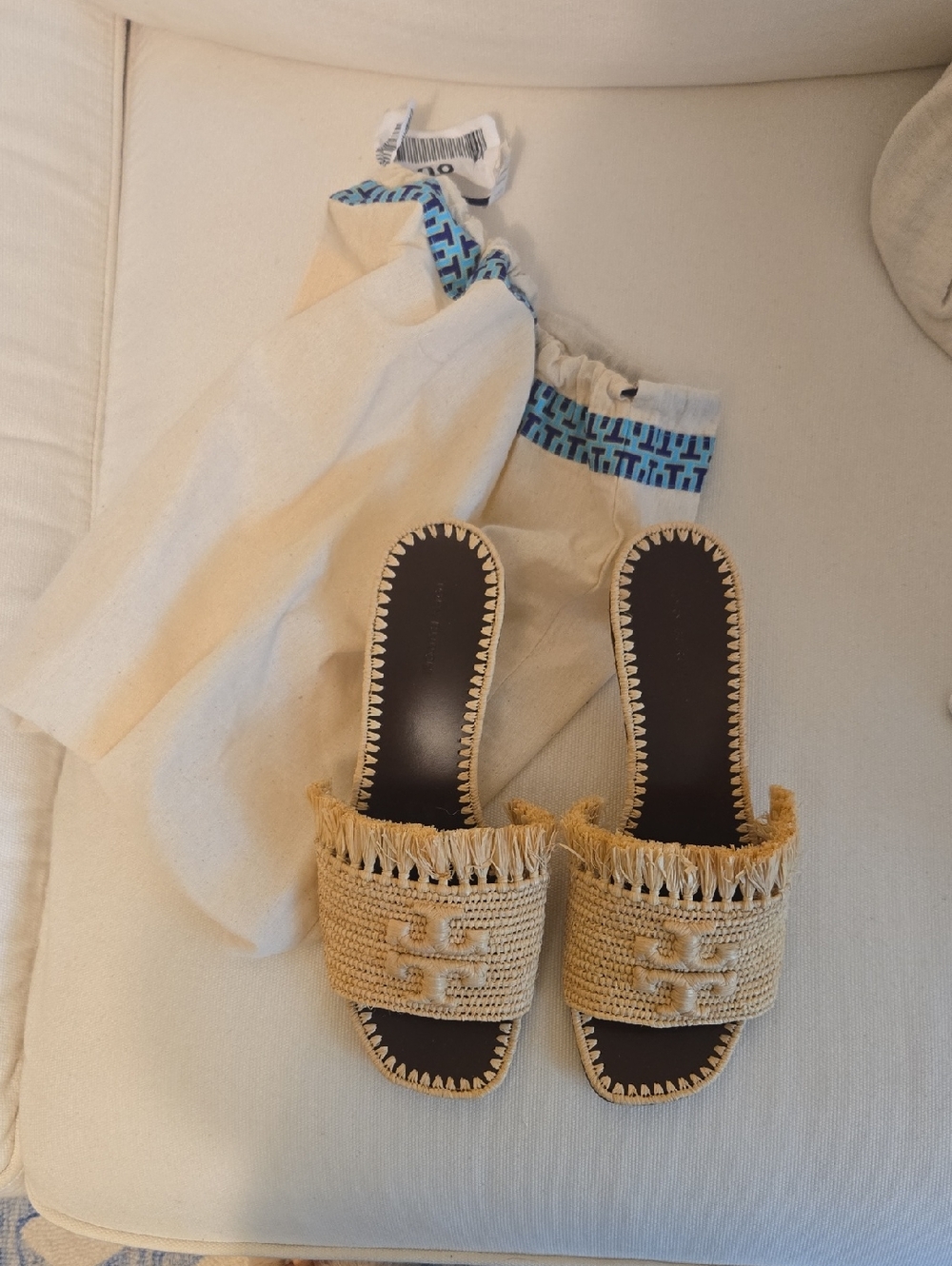 Tory Burch Eleanor Raffia Slide